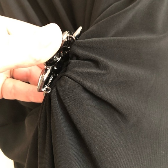 NWT Anne Klein Black Dress With Jeweled Accent - Picture 3 of 8